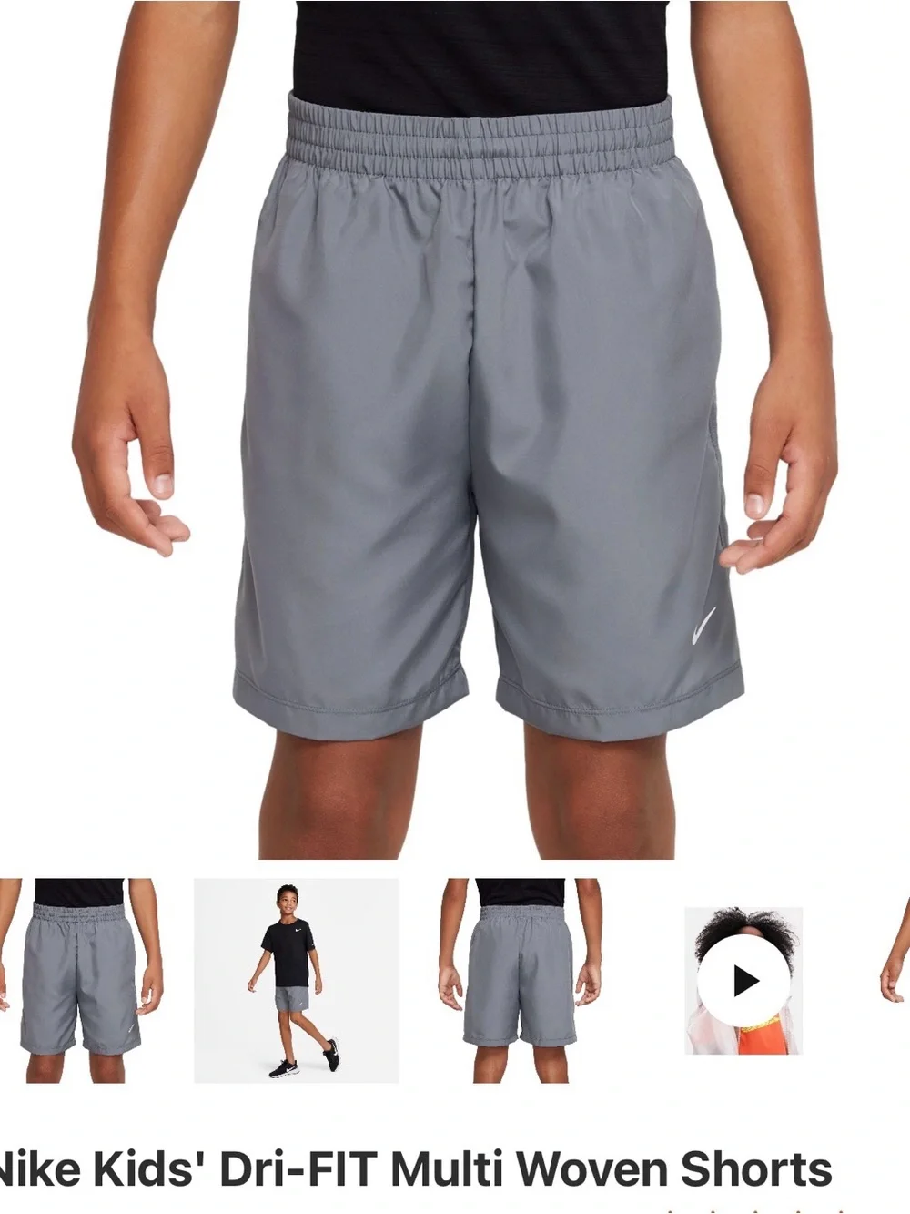 Nike Gray Kids' Athletic Shorts
